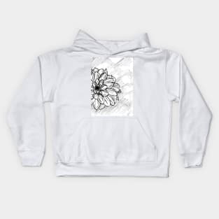 Black and White Flower Petals Kids Hoodie